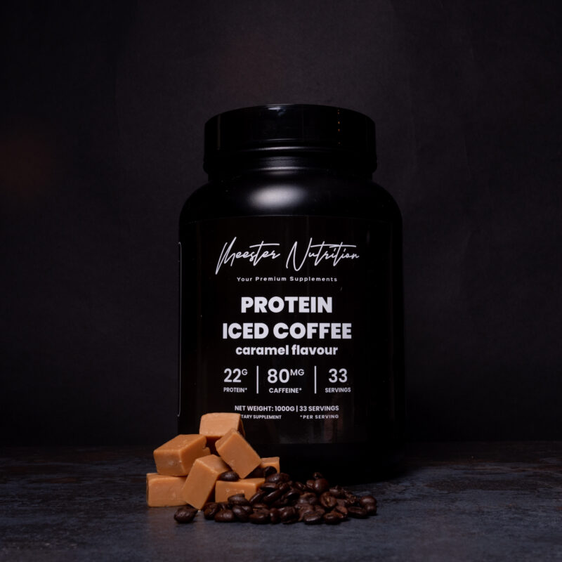Whey Protein Iced Coffee Caramel – 1000 gram met 80mg Cafeïne