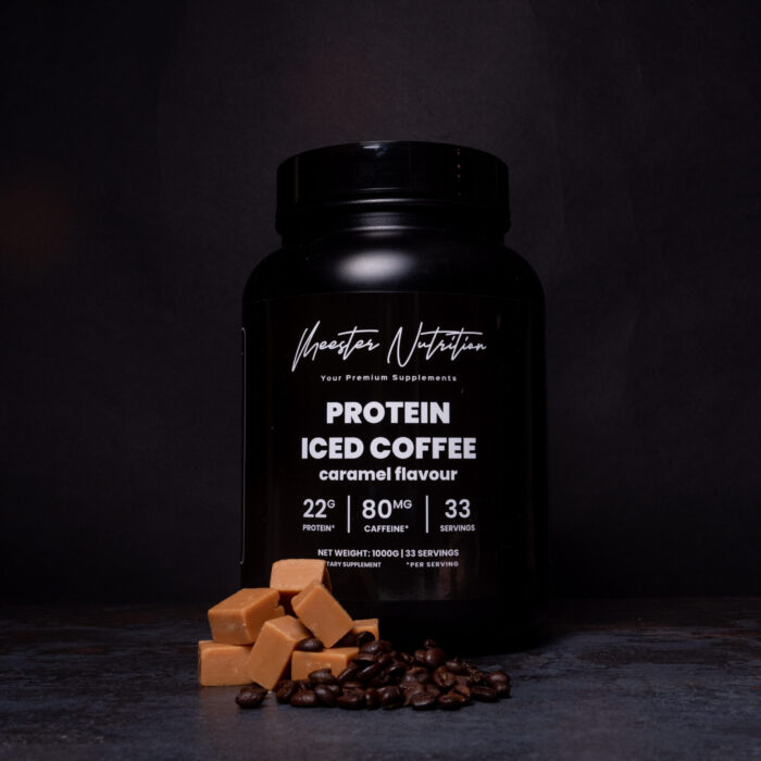 Whey Protein Iced Coffee Caramel – 1000 gram met 80mg Cafeïne